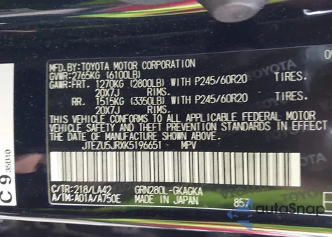 2019 Toyota 4Runner Limited from USA, damaged, VIN JTEZU5JRXK5196651